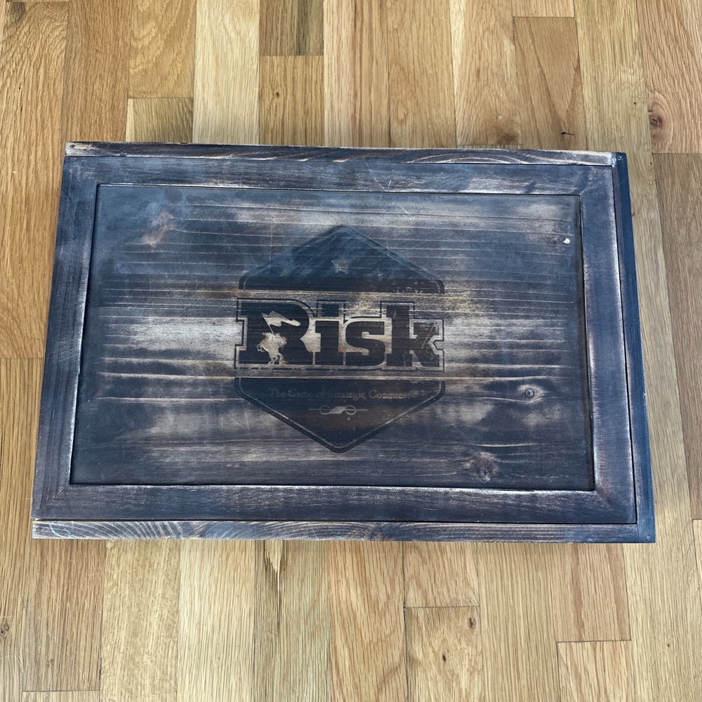 Rustic Risk Wooden Collector Edition Board Game Box Hasbro 2017 OPEN BOX‎